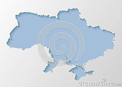 Vector outline map Ukraine with creative shadow Vector Illustration