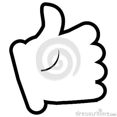 Outline thumb up isolated on white Vector Illustration