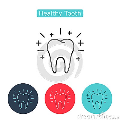 Vector outline tooth Icon. Vector Illustration