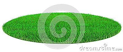 Vector oval green lawn grass texture Vector Illustration