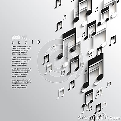Vector overlapping music note background Stock Photo