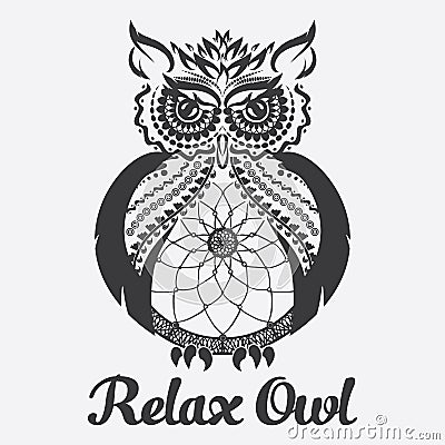 Vector owl. Anti stress coloring. Vector Illustration