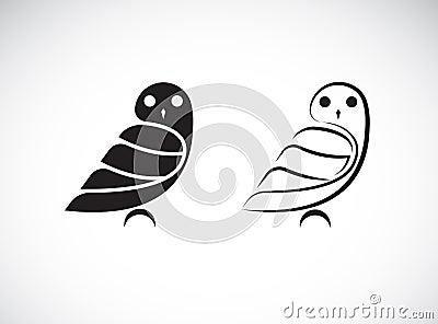 Vector of an owl design on a white background,. Wild Animals. Bird logo or icon. Easy editable layered vector illustration Vector Illustration