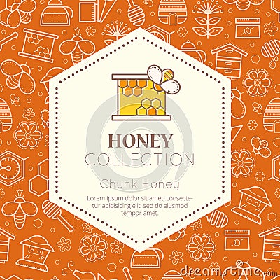 Vector packaging design - natural honey collection Vector Illustration