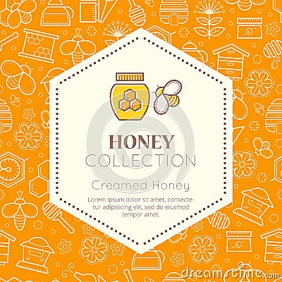 Vector packaging design - natural honey collection Vector Illustration