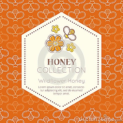 Vector packaging design - natural honey collection Vector Illustration