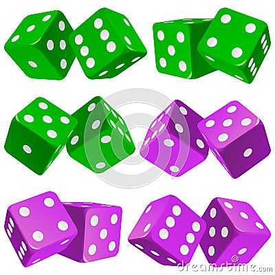 Vector pair of dice icon set Vector Illustration