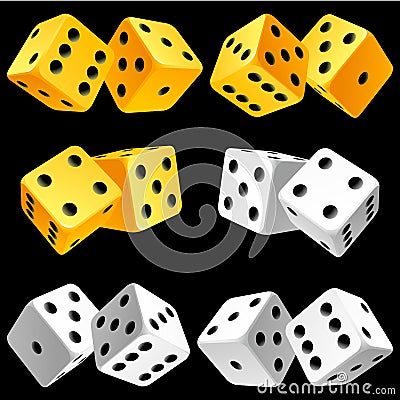 Vector pair of dice icon set Vector Illustration