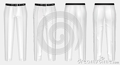 Vector pair of ironed and crumpled white pants Vector Illustration