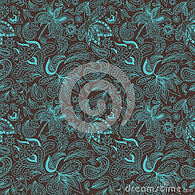 Vector Paisley Ethnic Pattern Vector Illustration