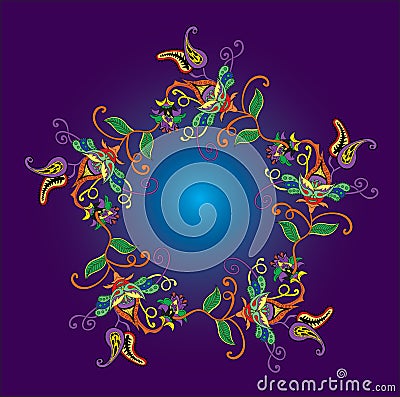 Vector Paisley mandala Vector Illustration