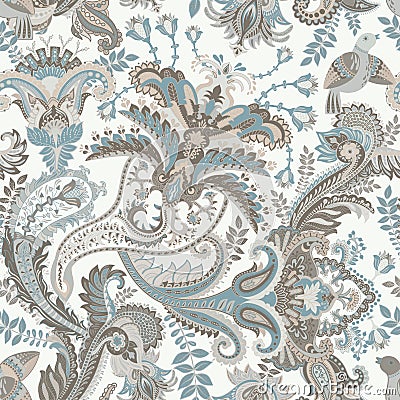 Vector Paisley pattern. Indian ornament for textile, cover, wallpaper, backdrop Vector Illustration