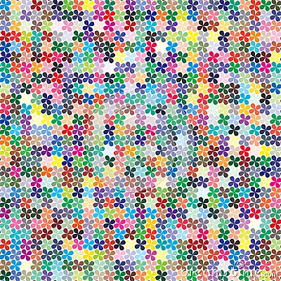 Vector palette. 484 different colors chaotically scattered in a shape of four-leaf clover. Vector Illustration