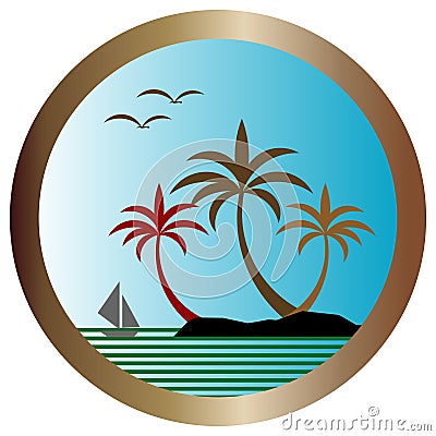 Vector palm island Vector Illustration
