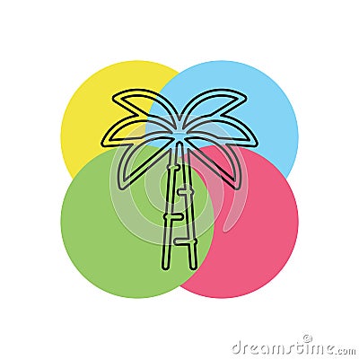 vector palm tree illustration - travel icon Cartoon Illustration