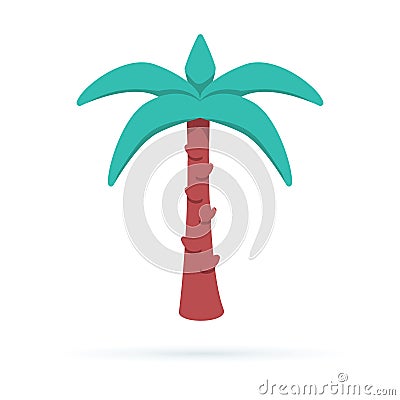 Vector palm tree illustration. Travel icon. Plant nature Cartoon Illustration