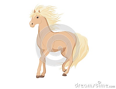 Vector palomino horse Cartoon Illustration