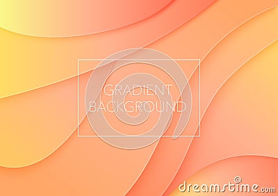 Vector Paper cut art abstract color curved waves background. Vector Illustration