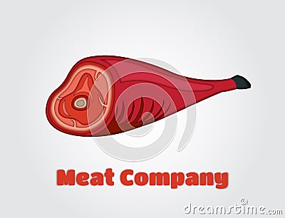 Vector paper cut meat, hamon, jamon in papercut Vector Illustration