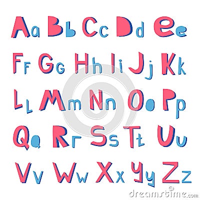 Vector Paper cutout alphabet in scruffy childish applique style Vector Illustration