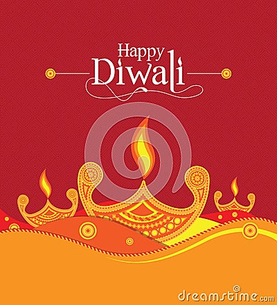 Vector Paper Diwali Design Template Vector Illustration