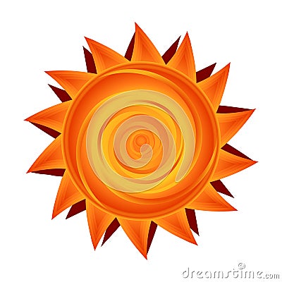 Vector paper sun In yellow and orange Sunny symbol Vector Illustration