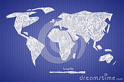 Vector Paper World Map Illustration Vector Illustration