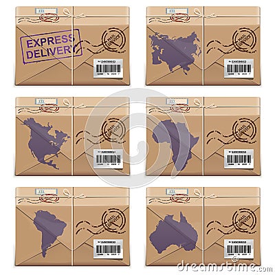 Vector Parcel Icons Vector Illustration