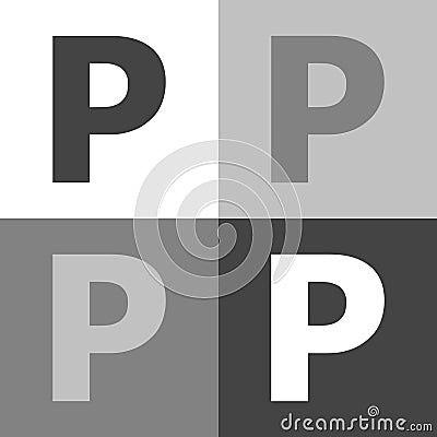 Vector parking icon, includes inscription P. Parking Sign vecto Vector Illustration