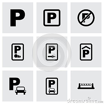 Vector parking icon set Vector Illustration