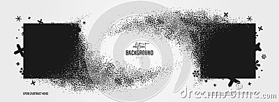 Vector particles with broken graphic elements debris, Square dissolves turning to dust geometric elements in y2k style, shape Vector Illustration
