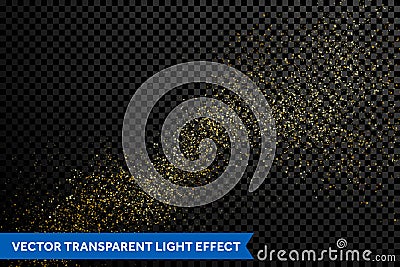 Vector particles golden dust, shimmering glitter texture Vector Illustration