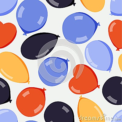 Vector party balloons seamless pattern illustration. Celebration, festivity, happiness, joy, colorful and vibrant design Vector Illustration