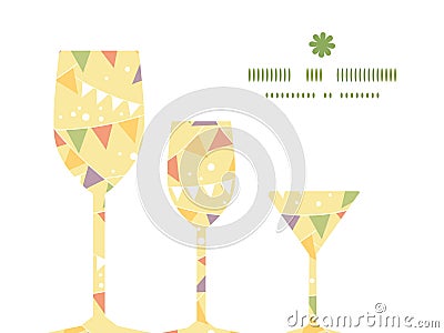 Vector party decorations bunting three wine Vector Illustration