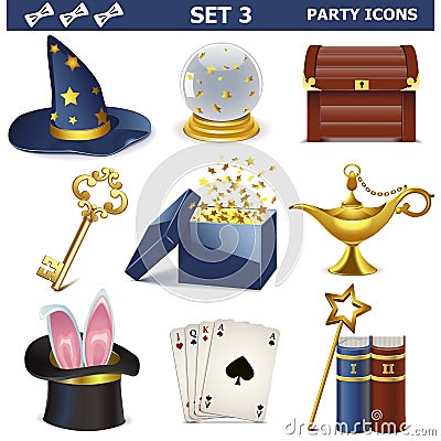 Vector Party Icons Set 3 Vector Illustration