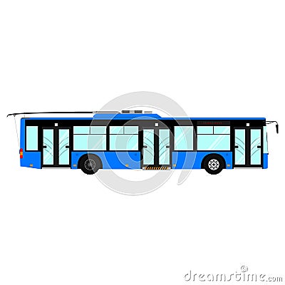 Vector passenger public modern urban transport: municipal trolleybus. Side view city transport. Isolated on white Vector Illustration