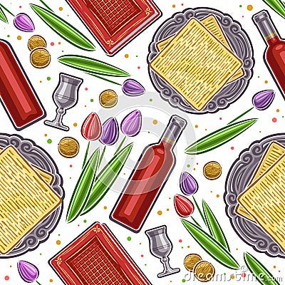 Vector Passover Seamless Pattern Vector Illustration