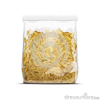 Vector Pasta Shells Packaging Template Isolated Vector Illustration