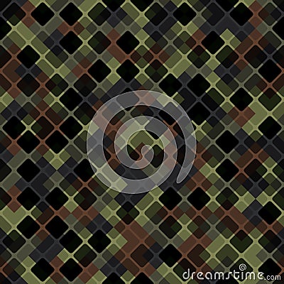 Vector patchwork background with brown khaki and olive tiles geometric ornament Vector Illustration
