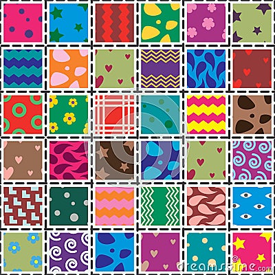 vector patchwork fabric Vector Illustration