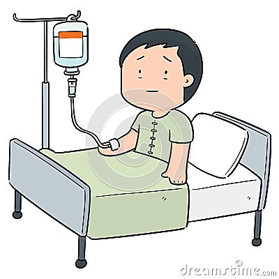 Vector of patient using infusion medicine Vector Illustration