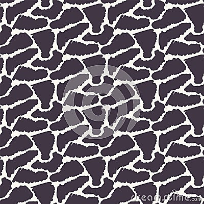 Seamless vector pattern. Abstract sylized animal skin. Repeating texture background. Monochrome surface design textile Vector Illustration