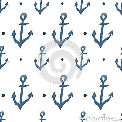 Vector pattern with anchors Vector Illustration