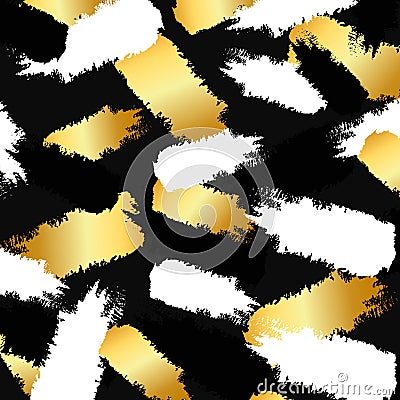 Vector pattern background with gold paint ink Vector Illustration