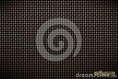 Vector pattern of brass metal grid techno background. Iron grill industrial texture. Web page fill pattern. Technology wallpaper. Vector Illustration