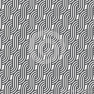 Vector pattern with diagonal braids. Endless stylish texture. Vector Illustration