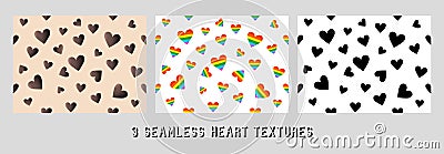 Vector pattern of funny hearts for decoration Vector Illustration