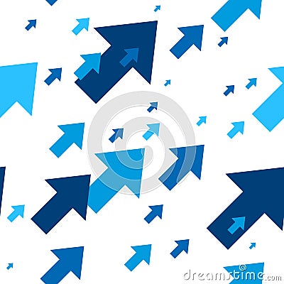 Vector pattern with geared up arrows. Seamless tiling background Vector Illustration