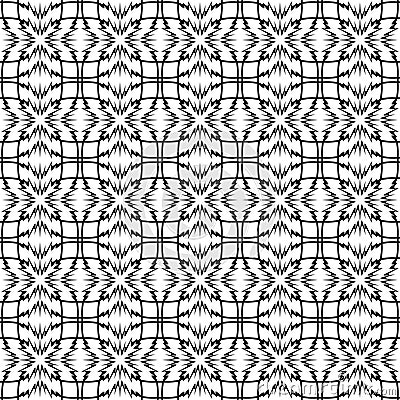 Vector pattern, geometric seamless simple black and white texture Cartoon Illustration