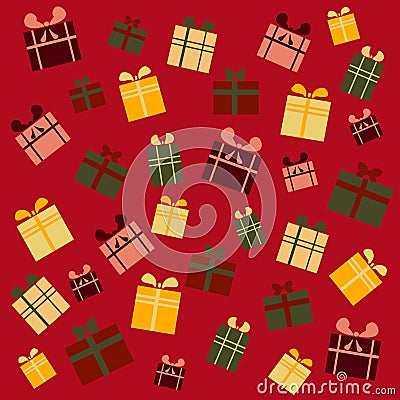 Vector pattern with gift boxes Vector Illustration